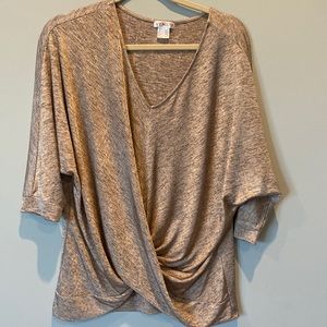 Gold Metallic Knit Blouse